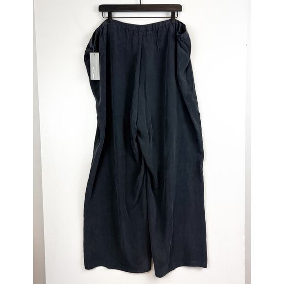 NWT Go Silk Womens Wide Leg High Rise Pull-On 100% Silk Pants 30” - Plus 3X - Picture 5 of 10